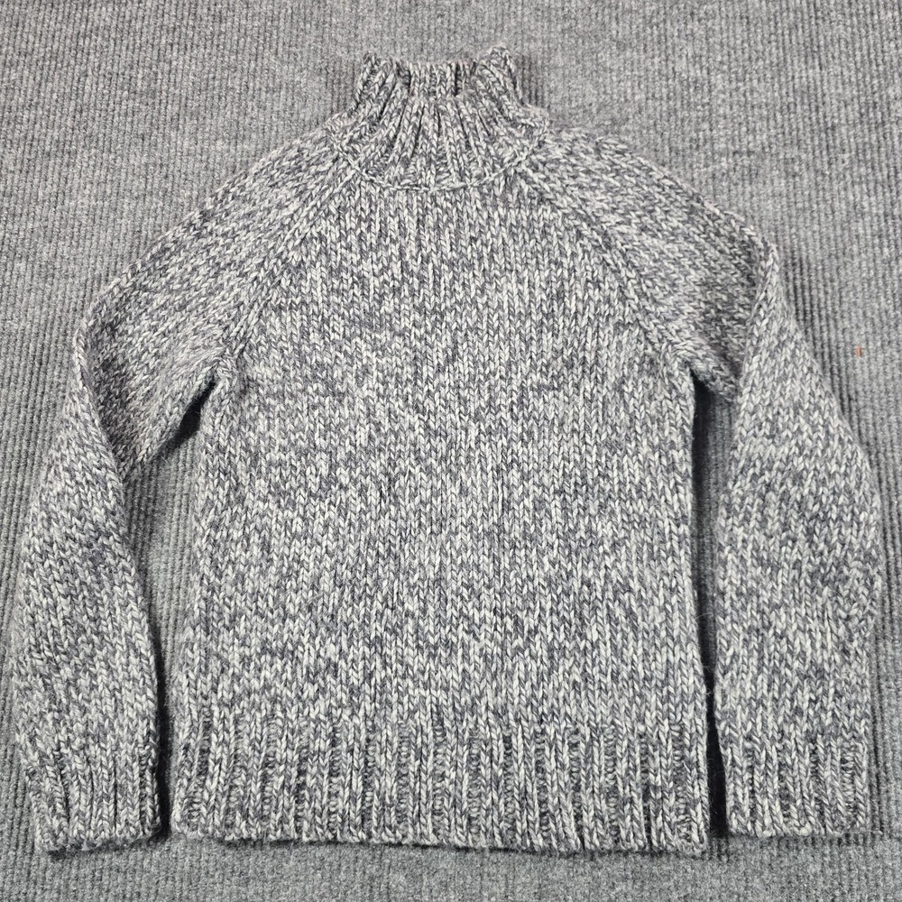 Eagles Eye Sweater Womens Large Gray‎ Chunky Knit Turtleneck Alpaca Wool